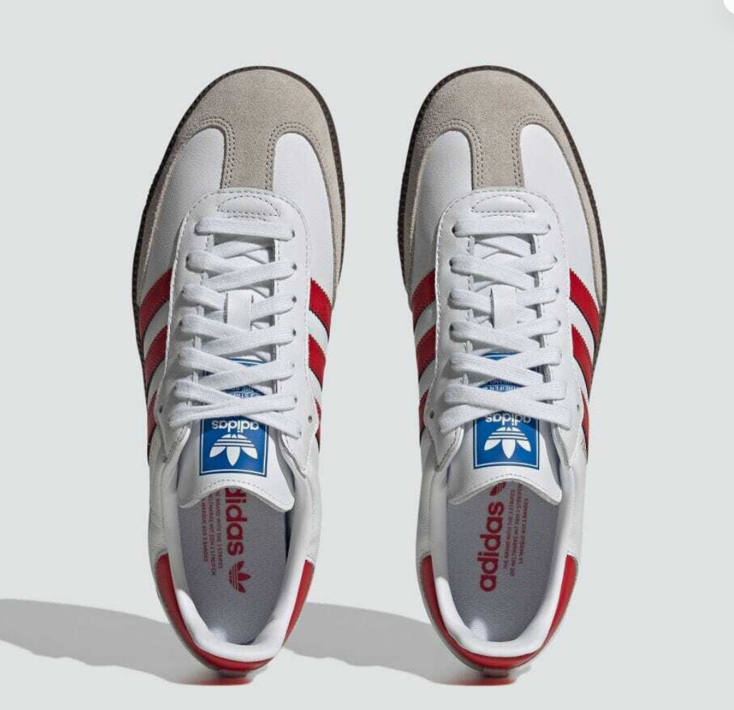 ADIDAS SAMBA ( BRANCO / VERMELHO )